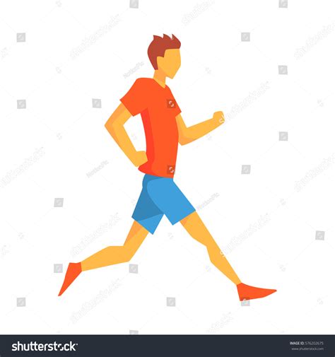 Man Jogging Slow Pace Male Sportsman Stock Vector ...