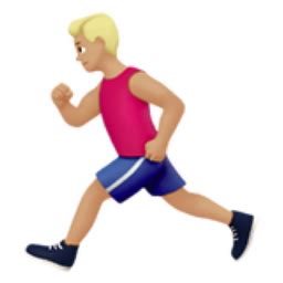 Man Running: Medium Light Skin Tone Emoji  U+1F3C3, U+1F3FC