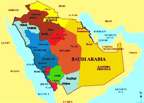 Map for Saudi Arabia   TravelsMaps.Com