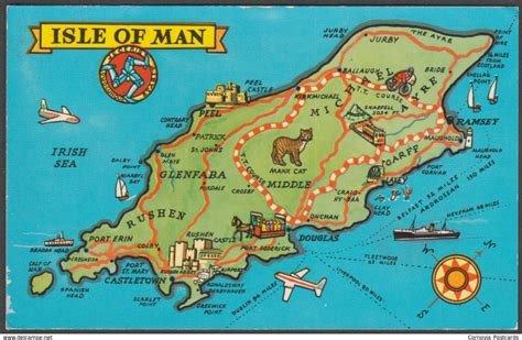 Map, Isle of Man, c.1972   Postcard   | For sale on ...