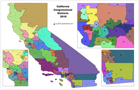 Map of California Congressional Districts 2016