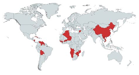 Map of countries where a self proclaimed socialist party is currently ...