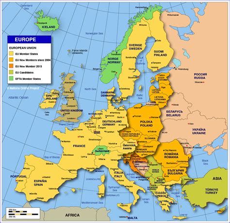 Map of Europe   Member States of the EU   Nations Online ...