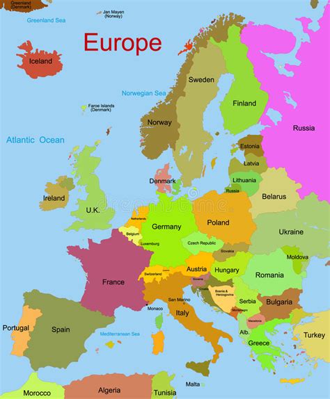 Map of european continent stock illustration. Illustration ...