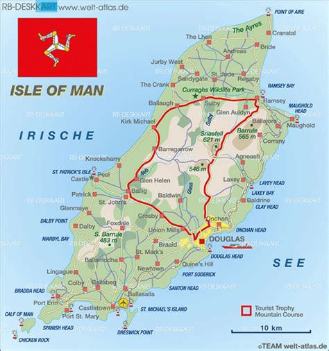 Map of Isle of Man  Island in Crown Dependency  | Welt ...