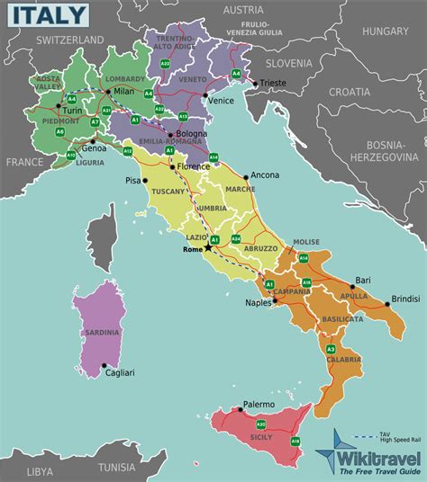 Map of Italy  Regions  : Worldofmaps.net   online Maps and ...
