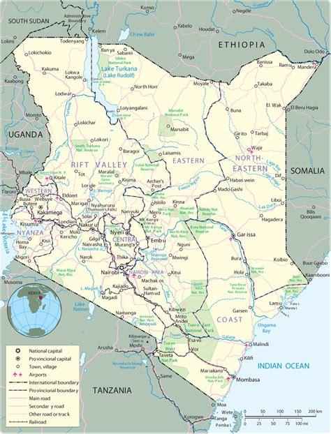 Map of Kenya   Nairobi   Travel Africa