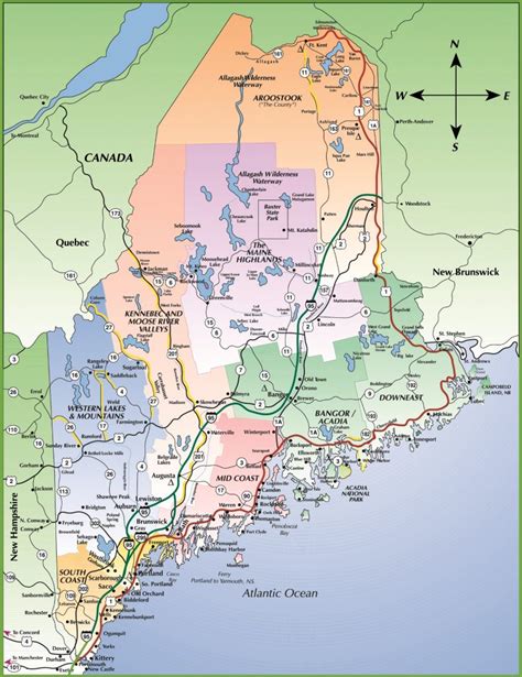 Map Of Maine Coast With Printable Road Map Of Maine ...
