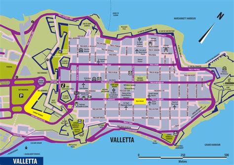Map of Malta s Capital City Valletta | Tourism | Service ...