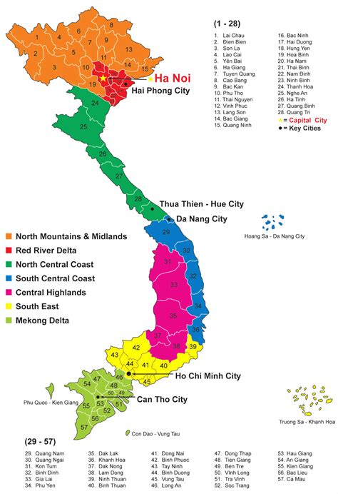 Map of regions of Vietnam   Vietnam, Destination and ...