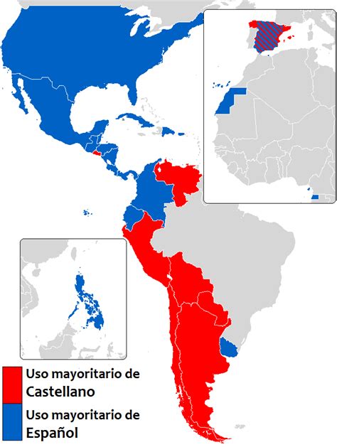 Map of “Castellano” versus “Español” to refer to Spanish ...