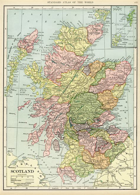 Map of Scotland ~ Free Vintage Image | Old Design Shop Blog