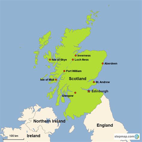 Map of Scotland in Europe | Escocia, Edimburgo, Transporte ...