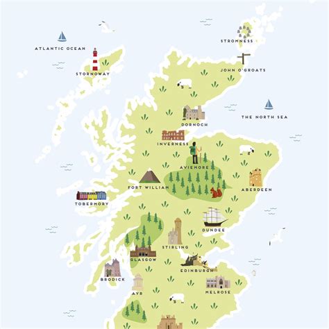 Map Of Scotland Print By Pepper Pot Studios ...