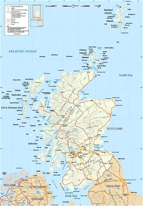 Map of Scotland  Relief Map  : Worldofmaps.net   online ...