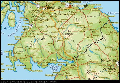 Map of Scottish Borders, Scotland Map