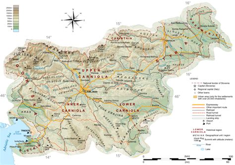 Map of Slovenia  Topographic Map  : Worldofmaps.net   online Maps and ...