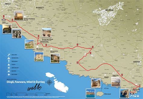 Map of the Dingli Cliffs walk. Source: Malta Tourism ...