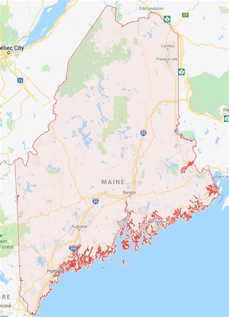 Map Of The Maine Coast And Towns | Science Trends