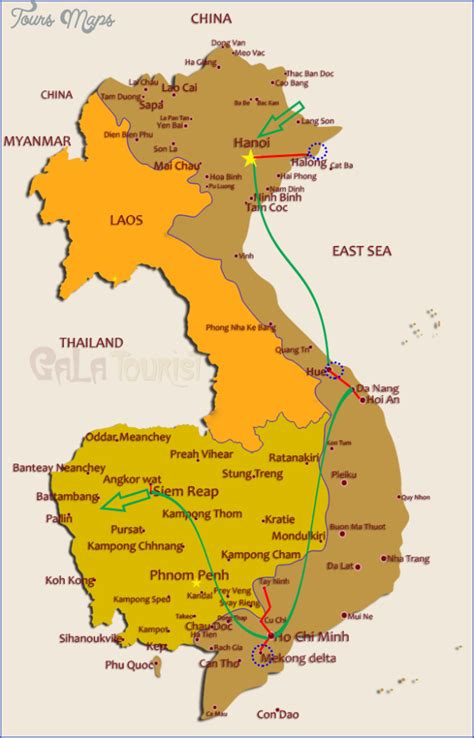 Map Of Vietnam And Cambodia   ToursMaps.com