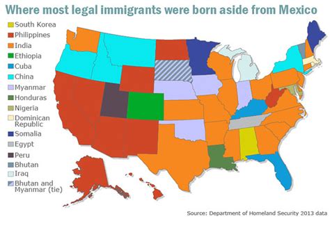 Map reveals where majority of U.S. immigrants were born ...