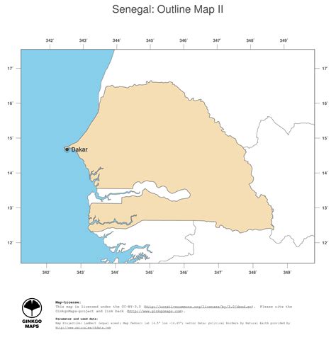 Map Senegal; GinkgoMaps continent: Africa; region: Senegal