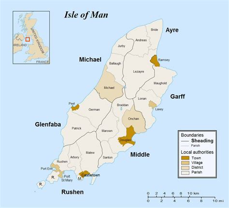 Mapa administrativo grande de la Isla de Man | Isla de Man ...