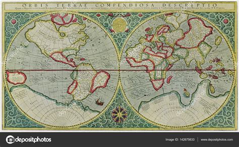 Mapa antiguo del mundo   Gerhard Mercator 1587 — Fotos de ...
