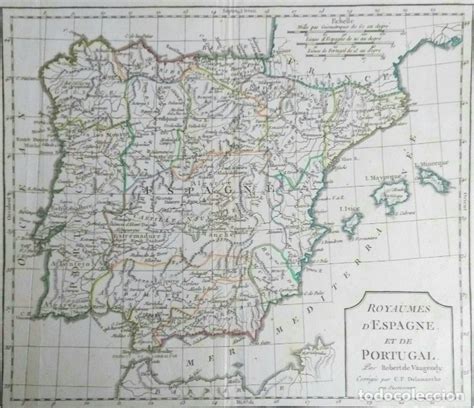mapa antiguo españa año 1795 con certificado de   Comprar Cartografía ...