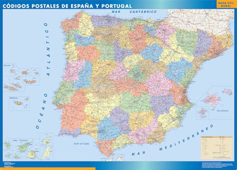 Mapa Carreteras España Códigos Postales Gigante | Tienda Mapas