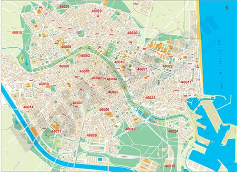 Mapa Codigos Postales Valencia | Mapa