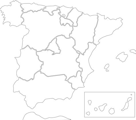 Mapa comunidades autonomas de España para rellenar