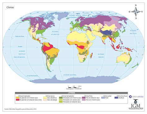 Mapa con climas del mundo a color   Curriculum Nacional ...