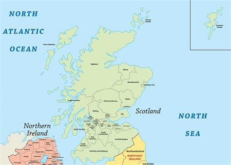 Mapa da Escócia   Europa Destinos