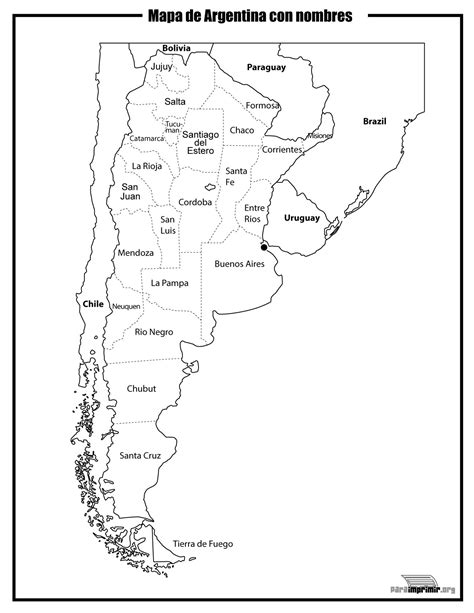 Mapa de argentina con nombres para imprimir en PDF 2021
