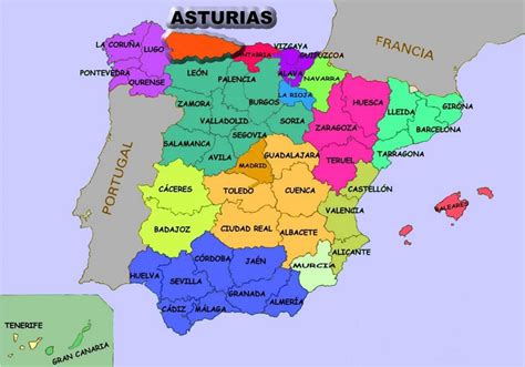 Mapa de Asturias   Mapa Físico, Geográfico, Político, turístico y Temático.