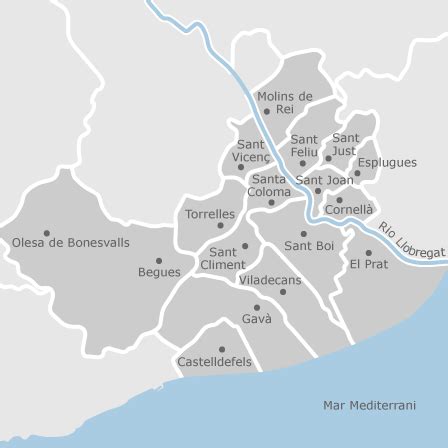 Mapa de baix llobregat sud, barcelona — idealista