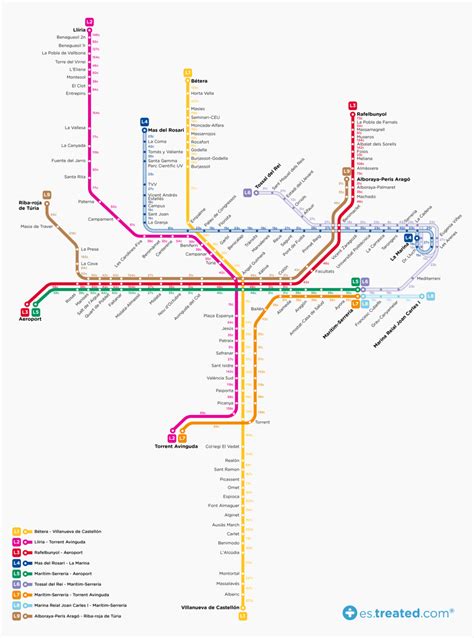 Mapa de calorías correr estaciones de Metro Valencia