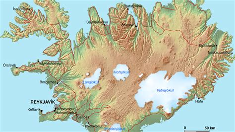 Mapa de carreteras de Islandia
