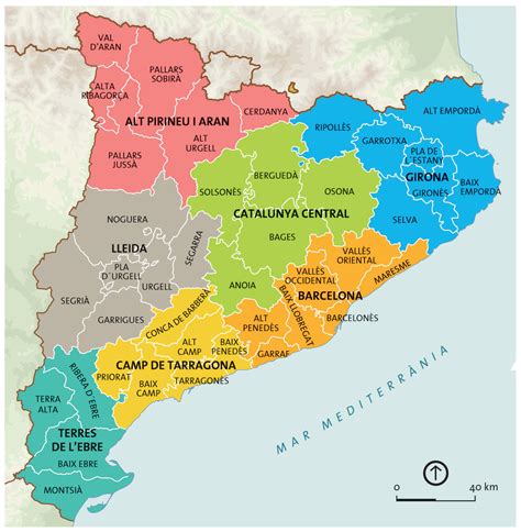 Mapa De Cataluña Provincias Y Comarcas | Mapa