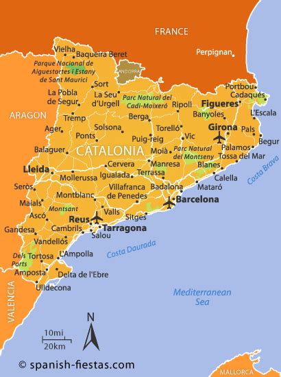 Mapa de Cataluna Región