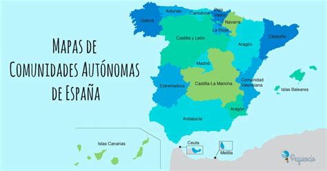Mapa de Comunidades Autónomas de España para imprimir ...