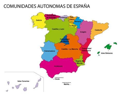 Mapa de Comunidades y Provincias de España para colorear   PDF