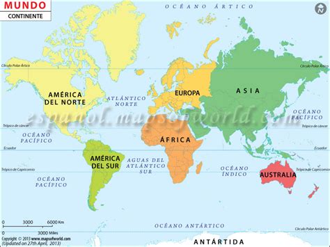Mapa de Continentes del Mundo