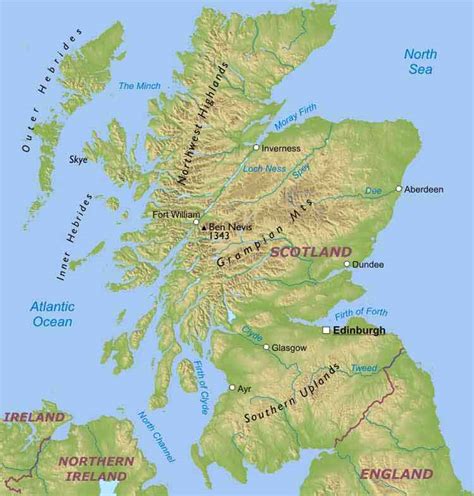 Mapa de Escocia   Mapa Físico, Geográfico, Político ...