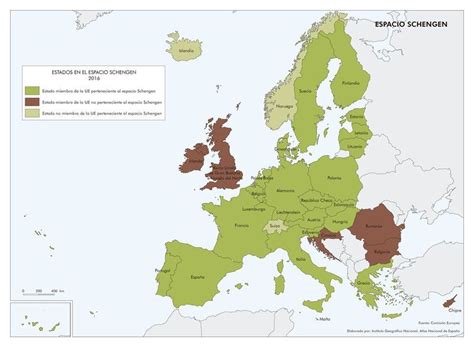 Mapa de espacio Schengen. 2016. Europa. | Espacio schengen ...