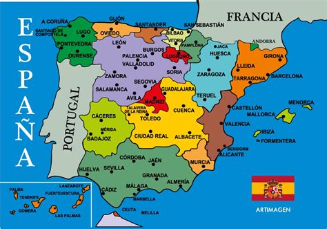 Mapa de España con Nombres, Comunidades y Provincias 【Para ...