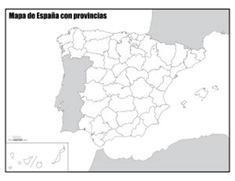 Mapa de España con provincias sin nombres para imprimir