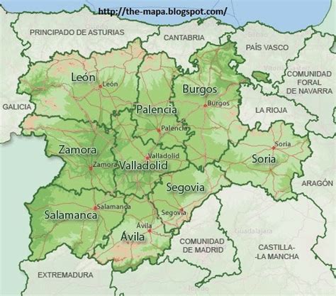 Mapa de España Geografía Política: Mapa de Castilla y León ...