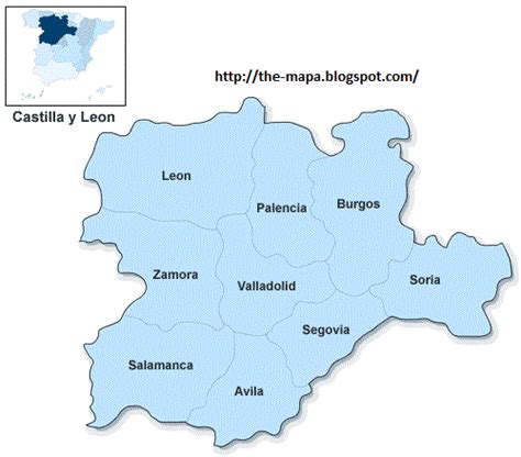 Mapa de España Geografía Política: Mapa de Castilla y León ...